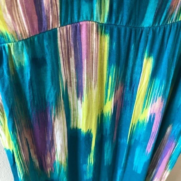 Lane Bryant Tie Dye Maxi Dress with Braided Details Sweetheart Neck Sz18/20 Boho - Picture 5 of 6